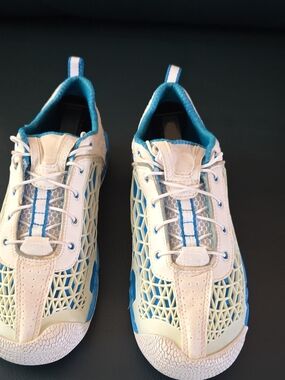 Sperry Top Sider Shoes Womens 9.5 M Water Blue Faux Leather Lace Up Low Top